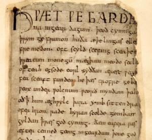 image of a page from Beowulf