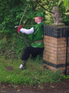 Scarecrow dressed as Robin Hood