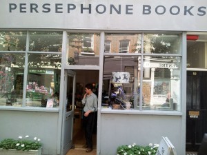 photo of facade of persephone book shop